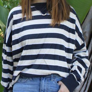 Oversized Striped Rugby Top